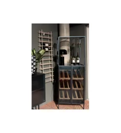 Stojak na wino PORTO BAR 60 x 170 cm czarny