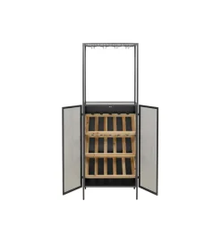 Stojak na wino PORTO BAR 60 x 170 cm czarny