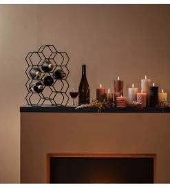 Stojak na wino SALBRIS 46 cm czarny matt
