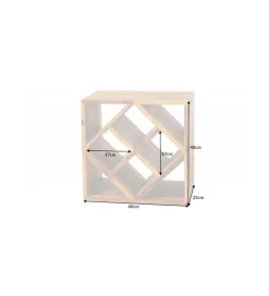 Stojak na wino Cube 40 cm drewno sheesham