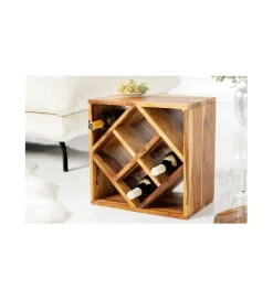 Stojak na wino Cube 40 cm drewno sheesham
