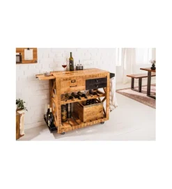 Stojak na wino REMMES 92 cm drewno mango