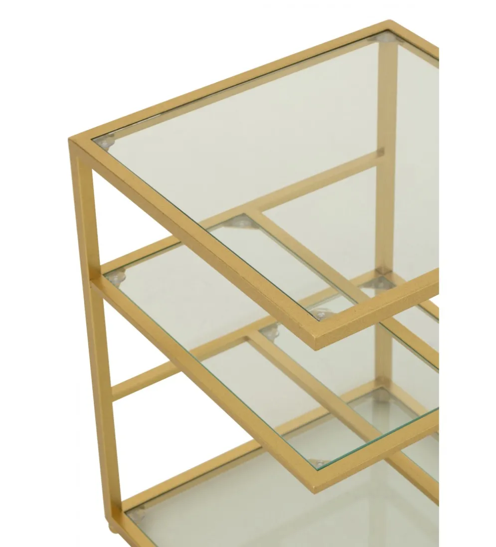 Stolik nocny RACKYN 40 cm szklana złota