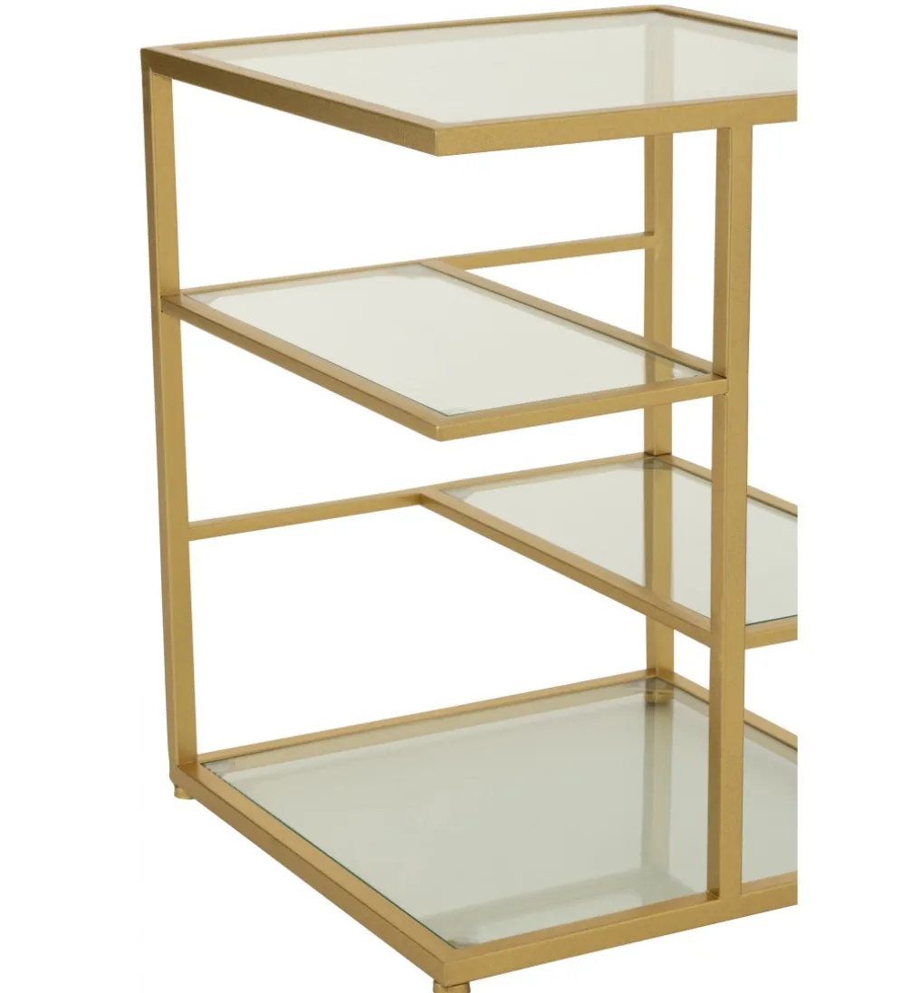 Stolik nocny RACKYN 40 cm szklana złota