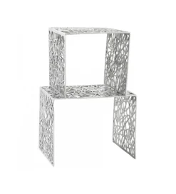 Stolik Abstract DELICADO Zestaw 2 Srebrny