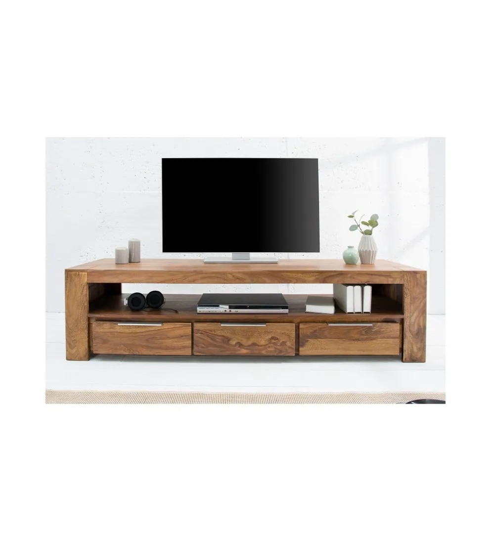 Stolik FINICE Makassar pod TV 170 cm drewno Sheesham