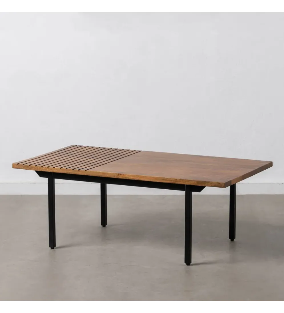 Stolik kawowy ABNER 110 cm drewno mango Brązowa