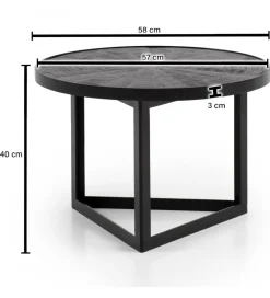 Stolik kawowy ALANO 58 cm drewno mango