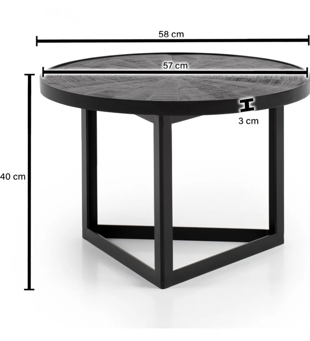Stolik kawowy ALANO 58 cm drewno mango