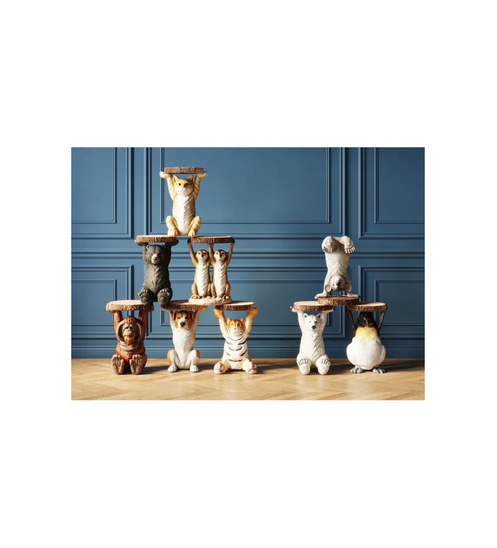 Stolik kawowy ANIMAL MEERKAT SISTERS 33 cm brązowy