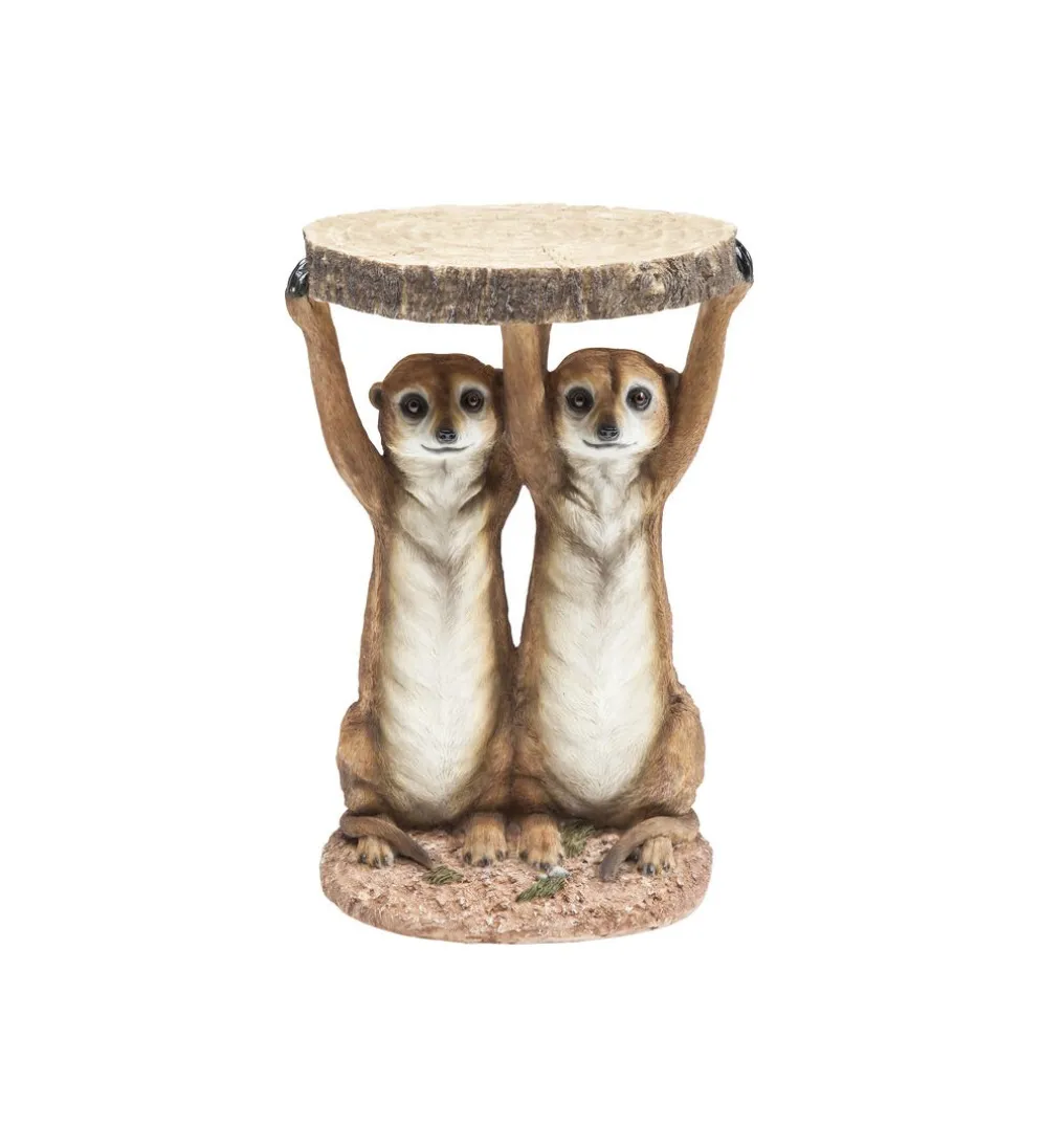 Stolik kawowy ANIMAL MEERKAT SISTERS 33 cm brązowy
