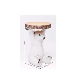Stolik kawowy ANIMAL POLAR BEAR 37 cm biała