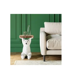 Stolik kawowy ANIMAL POLAR BEAR 37 cm biała