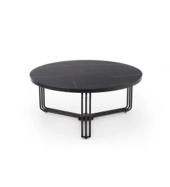 Stolik kawowy ANTICA 80 cm w optyce czarnego marmuru