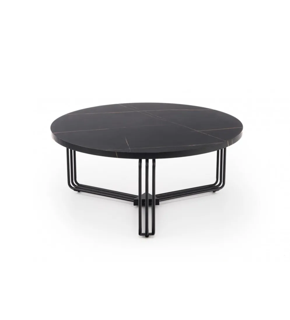 Stolik kawowy ANTICA 80 cm w optyce czarnego marmuru