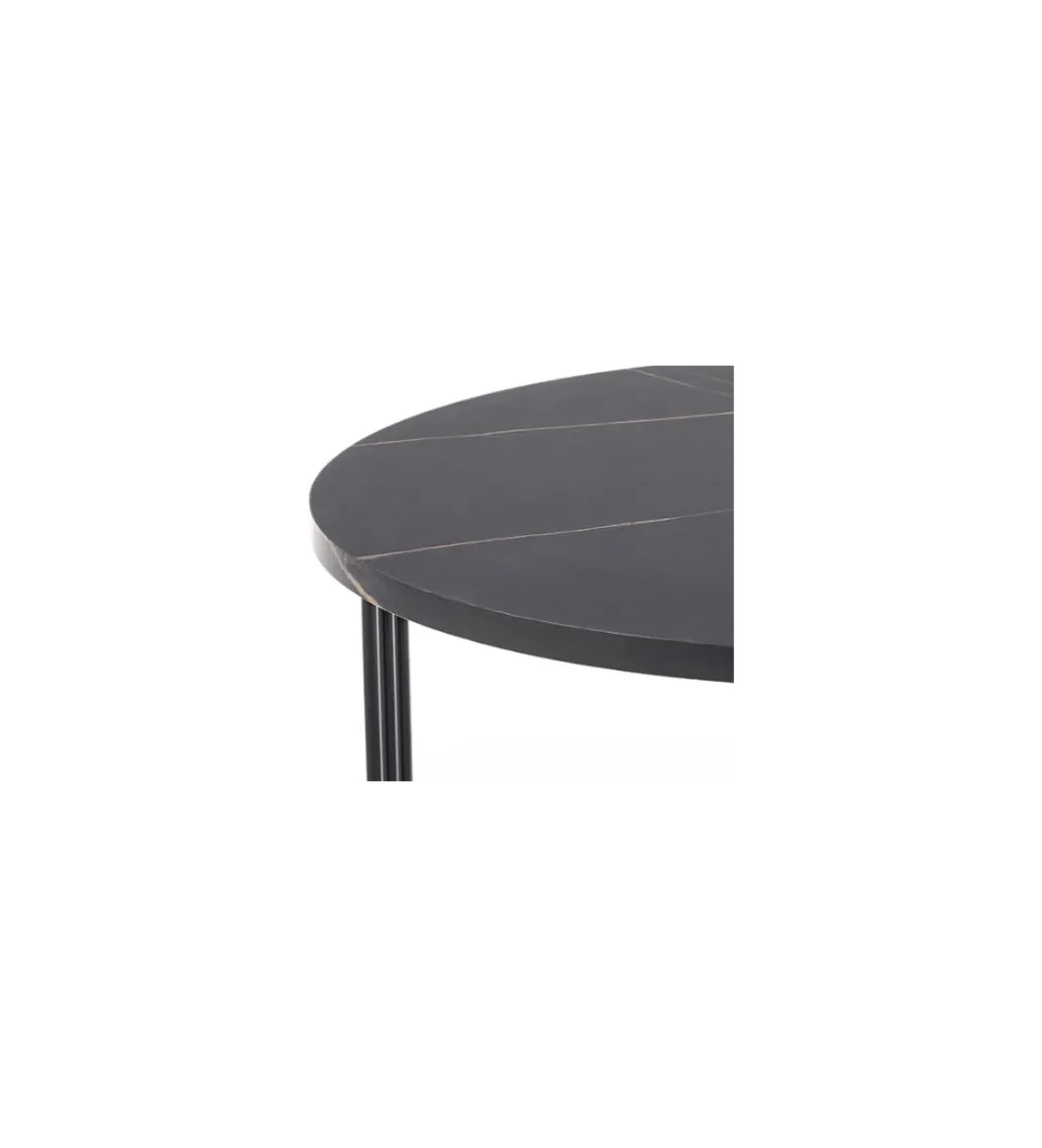 Stolik kawowy ANTICA 80 cm w optyce czarnego marmuru
