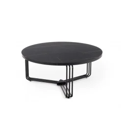 Stolik kawowy ANTICA 80 cm w optyce czarnego marmuru