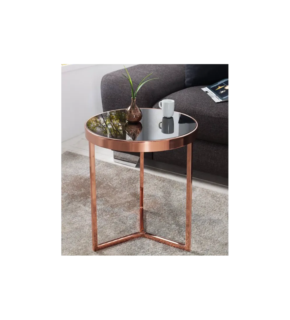 Stolik kawowy Art Deco 45 cm czarno miedziany
