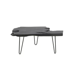 Stolik kawowy ASPEN 100 cm drewno teak czarny