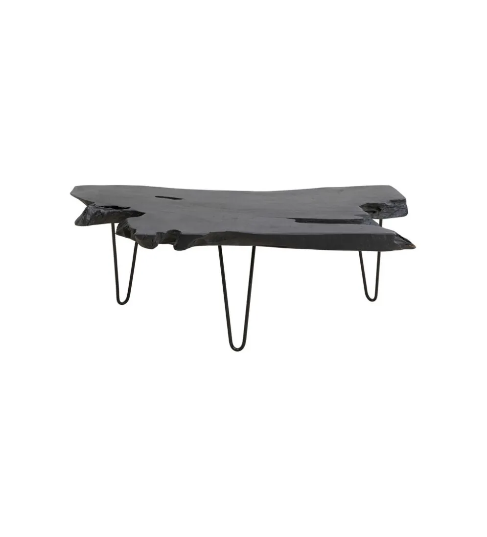 Stolik kawowy ASPEN 100 cm drewno teak czarny