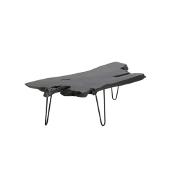 Stolik kawowy ASPEN 100 cm drewno teak czarny