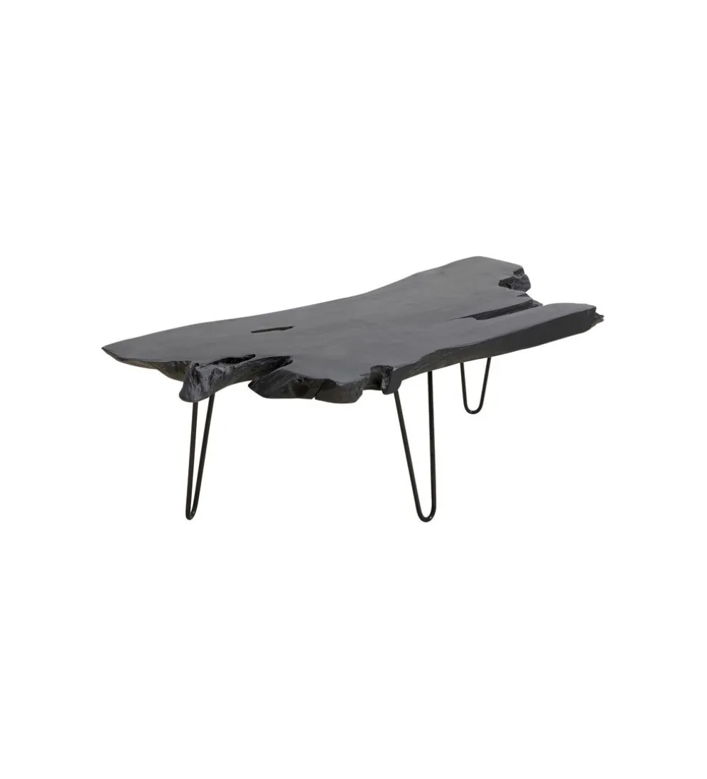 Stolik kawowy ASPEN 100 cm drewno teak czarny