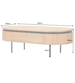 Stolik kawowy ATELIER 120 cm kolor dębu