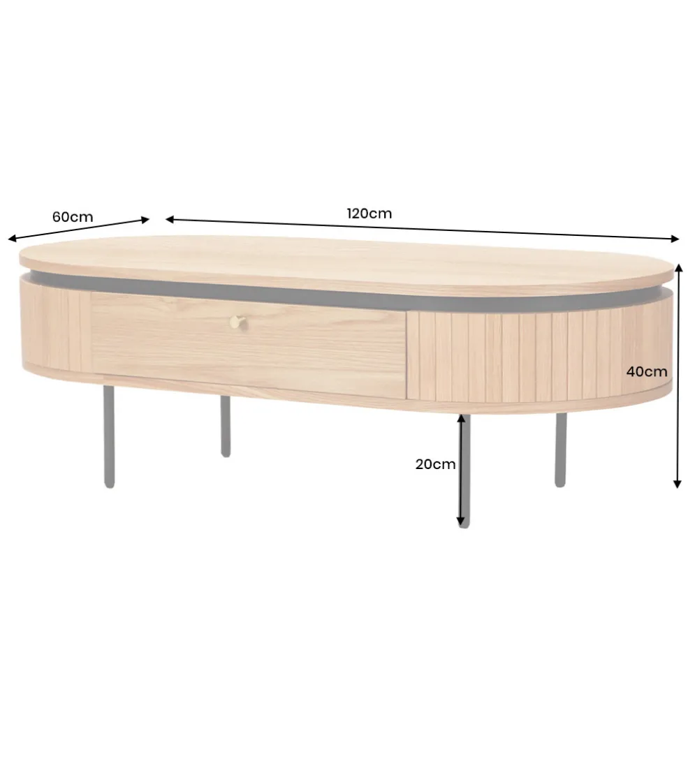 Stolik kawowy ATELIER 120 cm kolor dębu