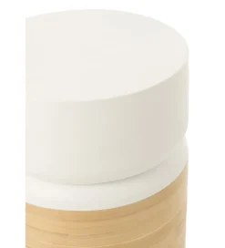 Stolik kawowy Bamboo 40 cm biały