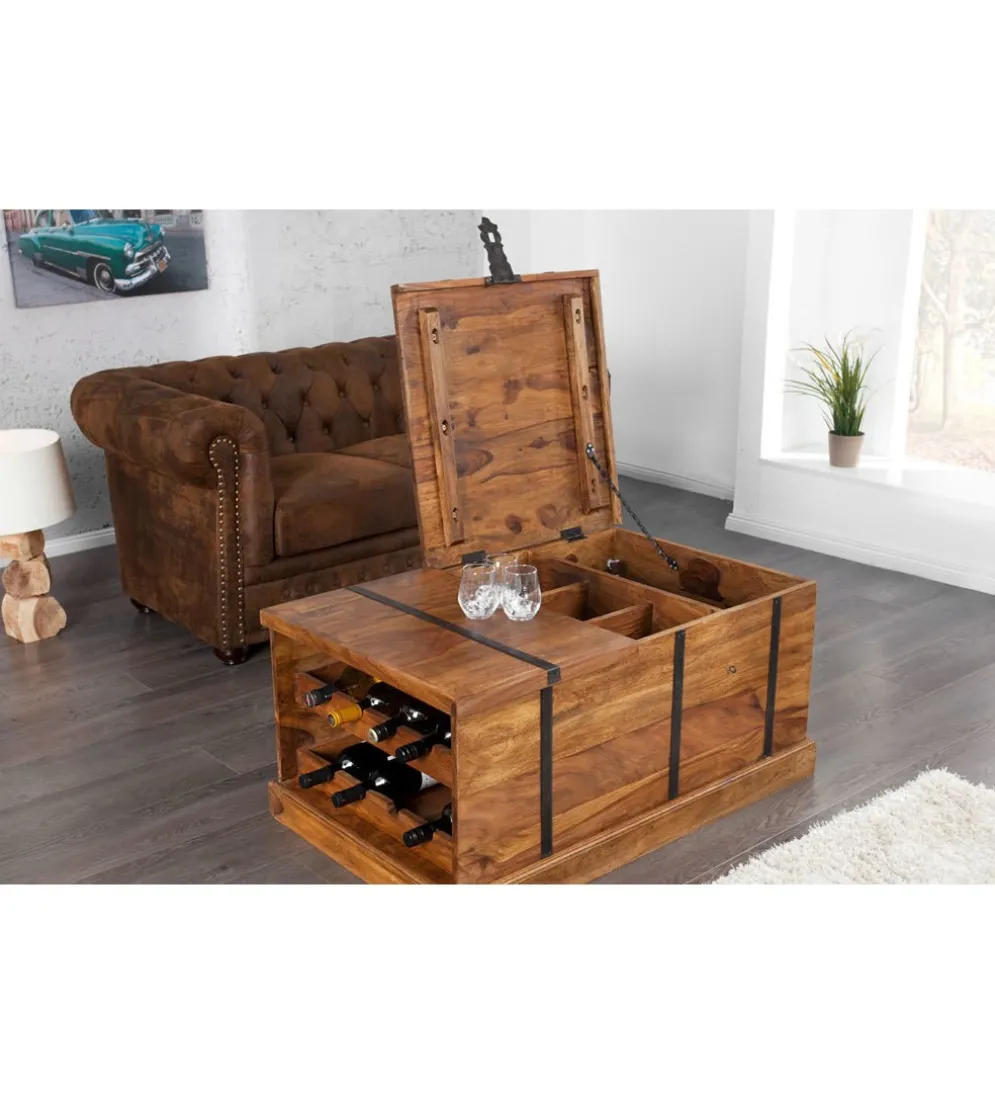 Stolik kawowy Bar Bodega 100 cm drewno Sheesham