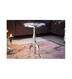 Stolik kawowy Barock Jardin 55 cm srebrny