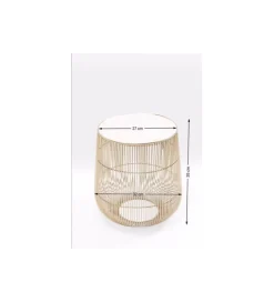 Stolik kawowy BEAM 32 cm biały marmur brąz