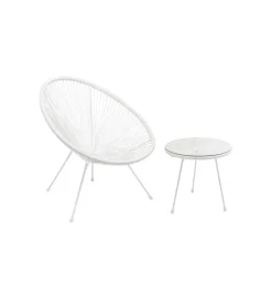 Stolik kawowy boczny ACAPULCO MONO 50 cm biały