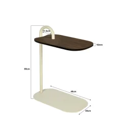 Stolik kawowy boczny BRIX AMY MALTA 65 cm beżowy