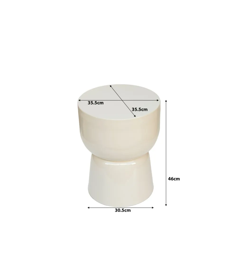 Stolik kawowy boczny BRIX KIAN 46 cm biały