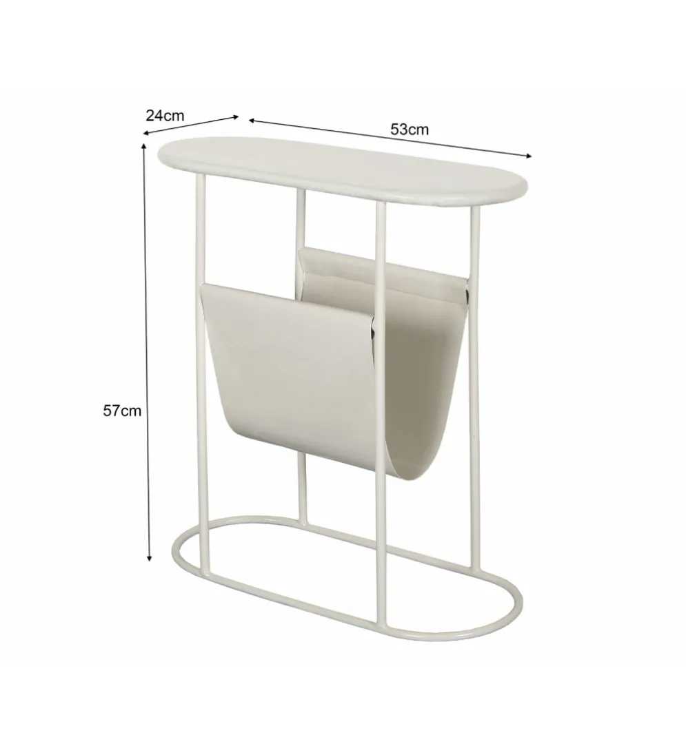 Stolik kawowy boczny BRIX LUNA 57 cm biały