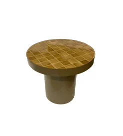 Stolik kawowy boczny BRIX TYLO 46 cm brązowy ceramika