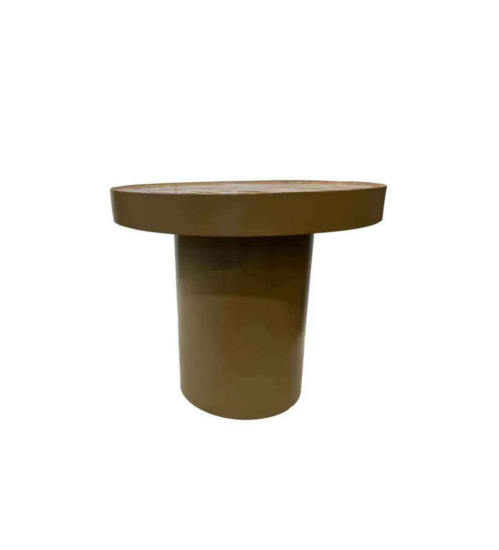 Stolik kawowy boczny BRIX TYLO 46 cm brązowy ceramika
