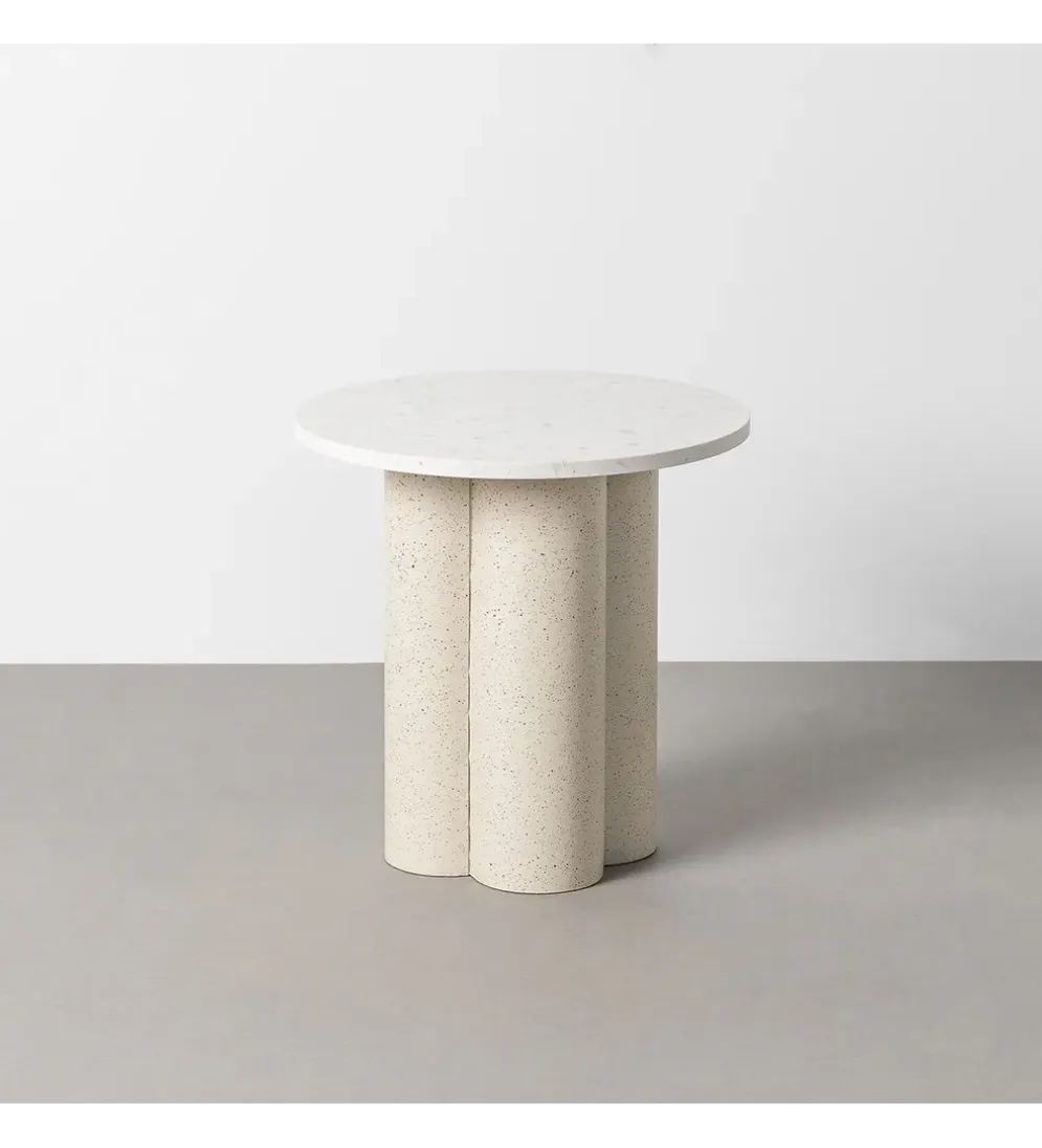 Stolik kawowy boczny CAVRANI 50 cm efekt terrazzo