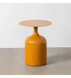Stolik kawowy boczny CERANKI 48 cm musztardowy