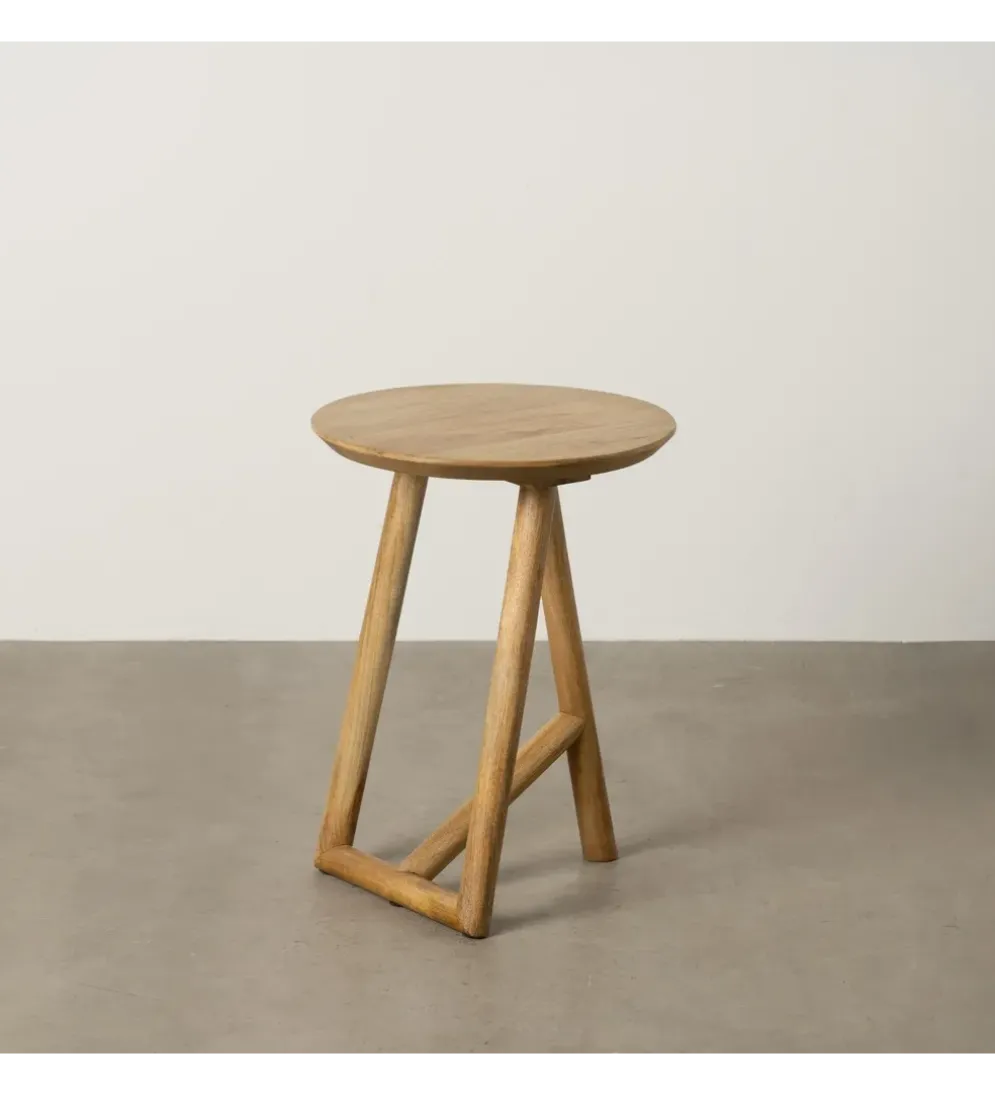 Stolik kawowy boczny DREKEO 55 cm drewno mango