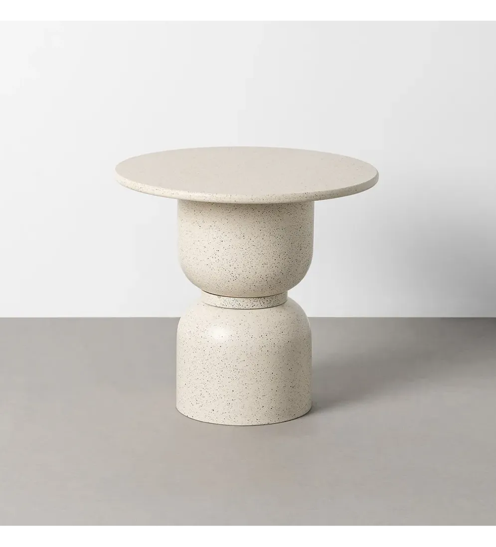 Stolik kawowy boczny EDERAN 60 cm efekt terrazzo