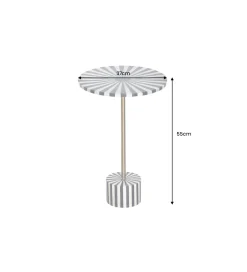 Stolik kawowy boczny HARMONY NATURE 55 cm czarnobiały złoty