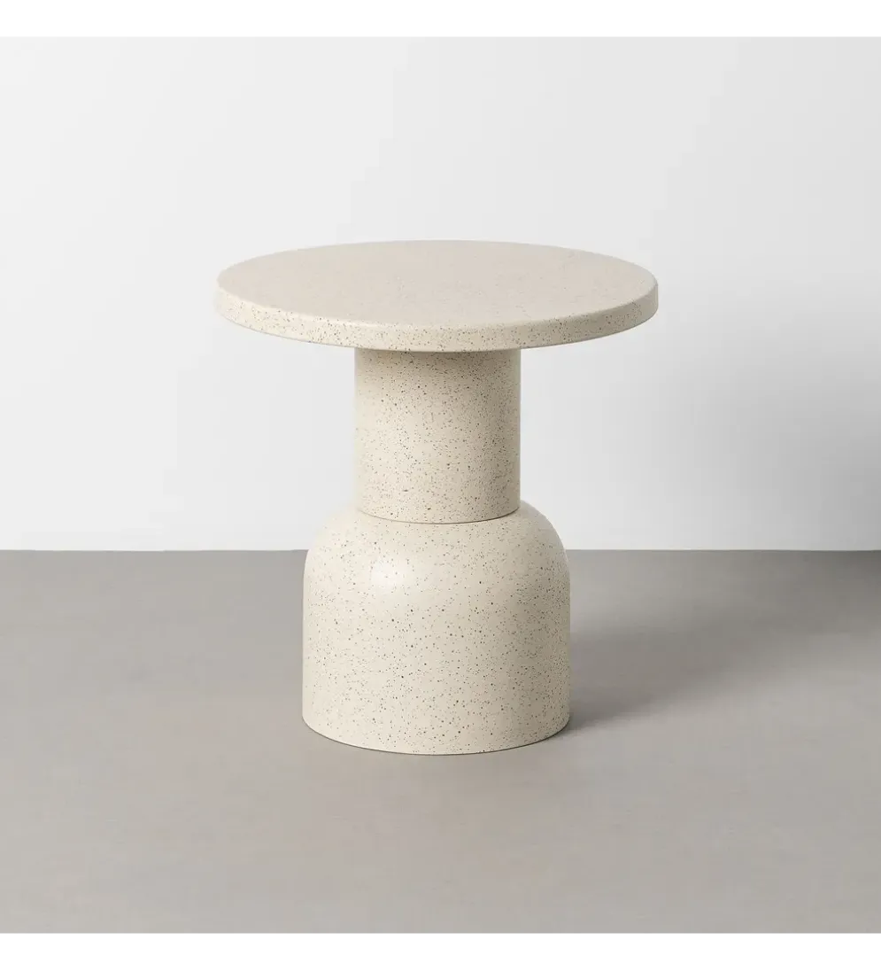 Stolik kawowy boczny KIRENKO 51 cm efekt terrazzo