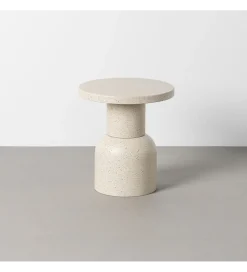 Stolik kawowy boczny KIRENKO 40 cm efekt terrazzo