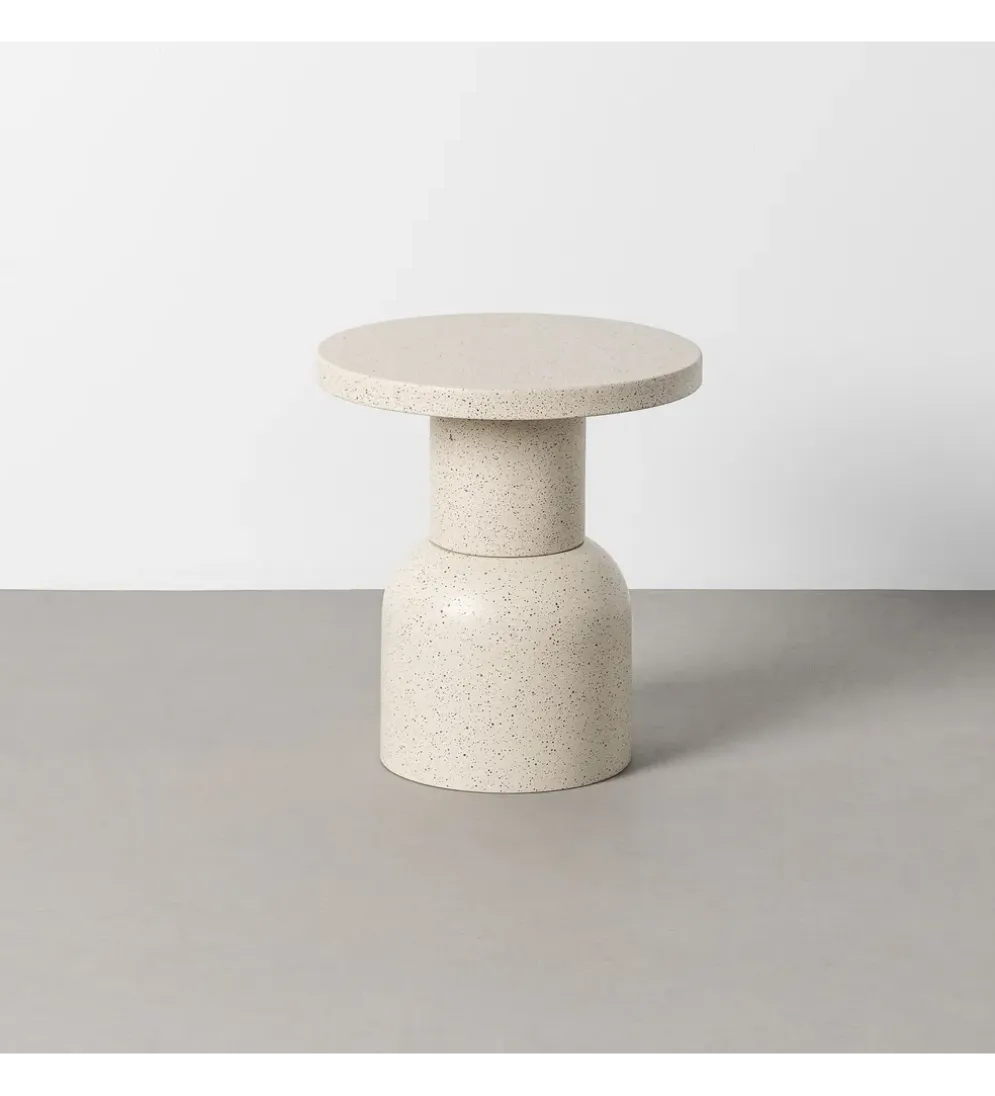 Stolik kawowy boczny KIRENKO 40 cm efekt terrazzo