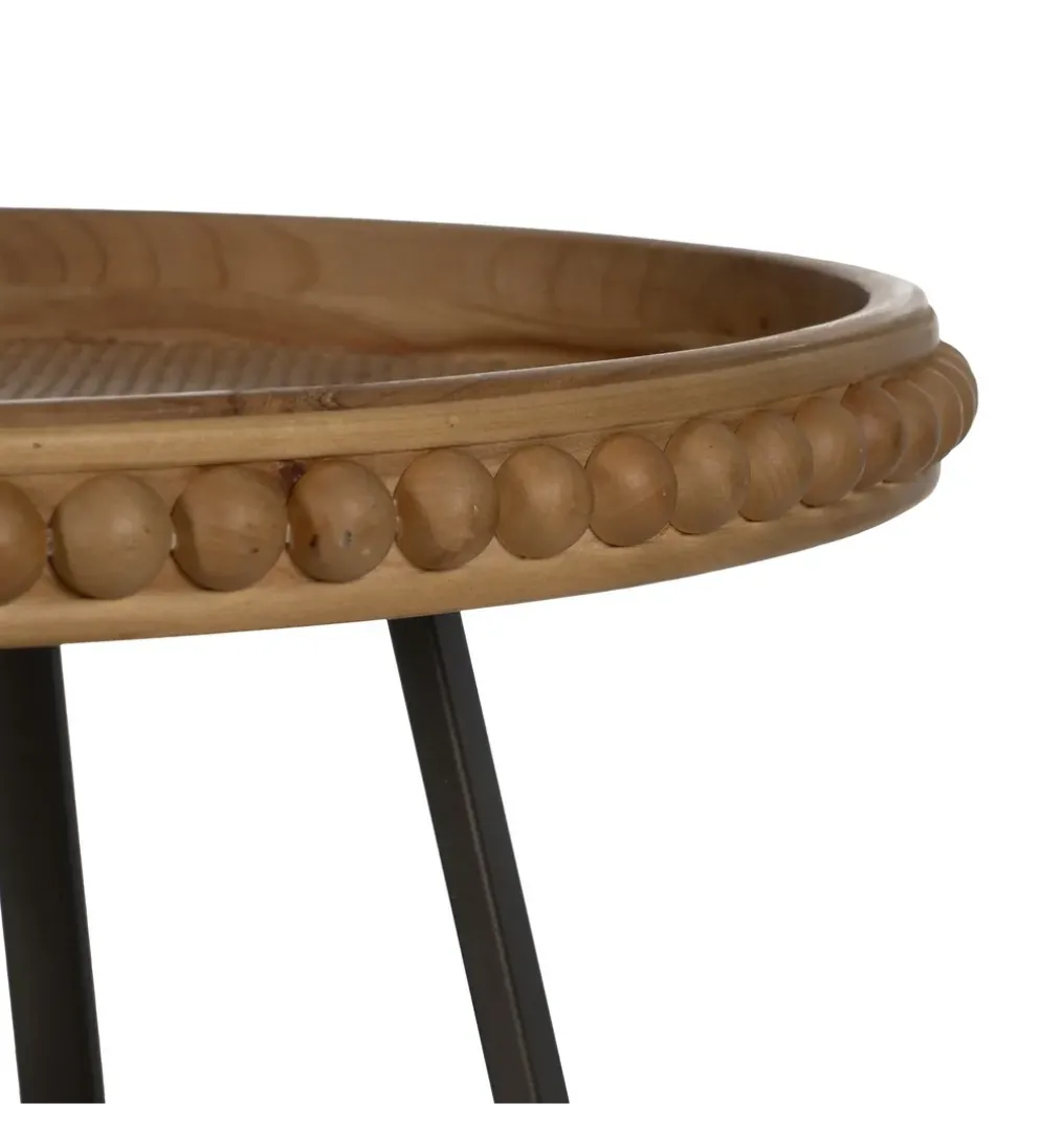 Stolik kawowy boczny LETTYN 62 cm drewno jodły