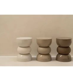 Stolik kawowy boczny LISE 43 cm beżowy