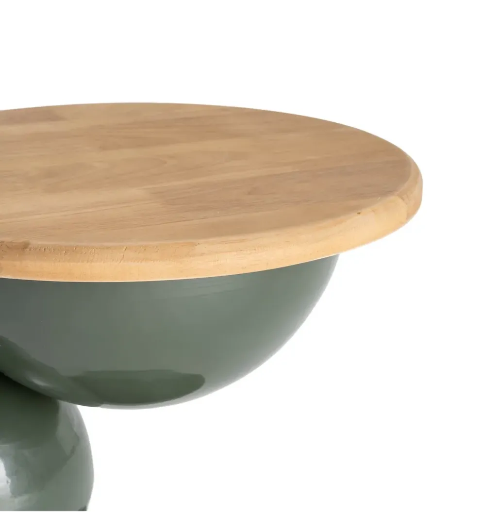 Stolik kawowy boczny SYLVIAM 46 cm zielony naturalny