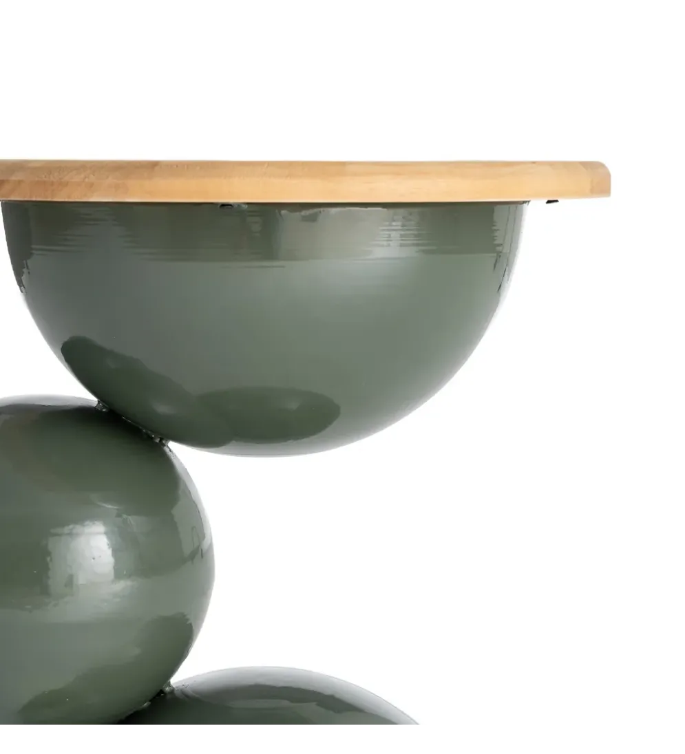 Stolik kawowy boczny SYLVIAM 46 cm zielony naturalny